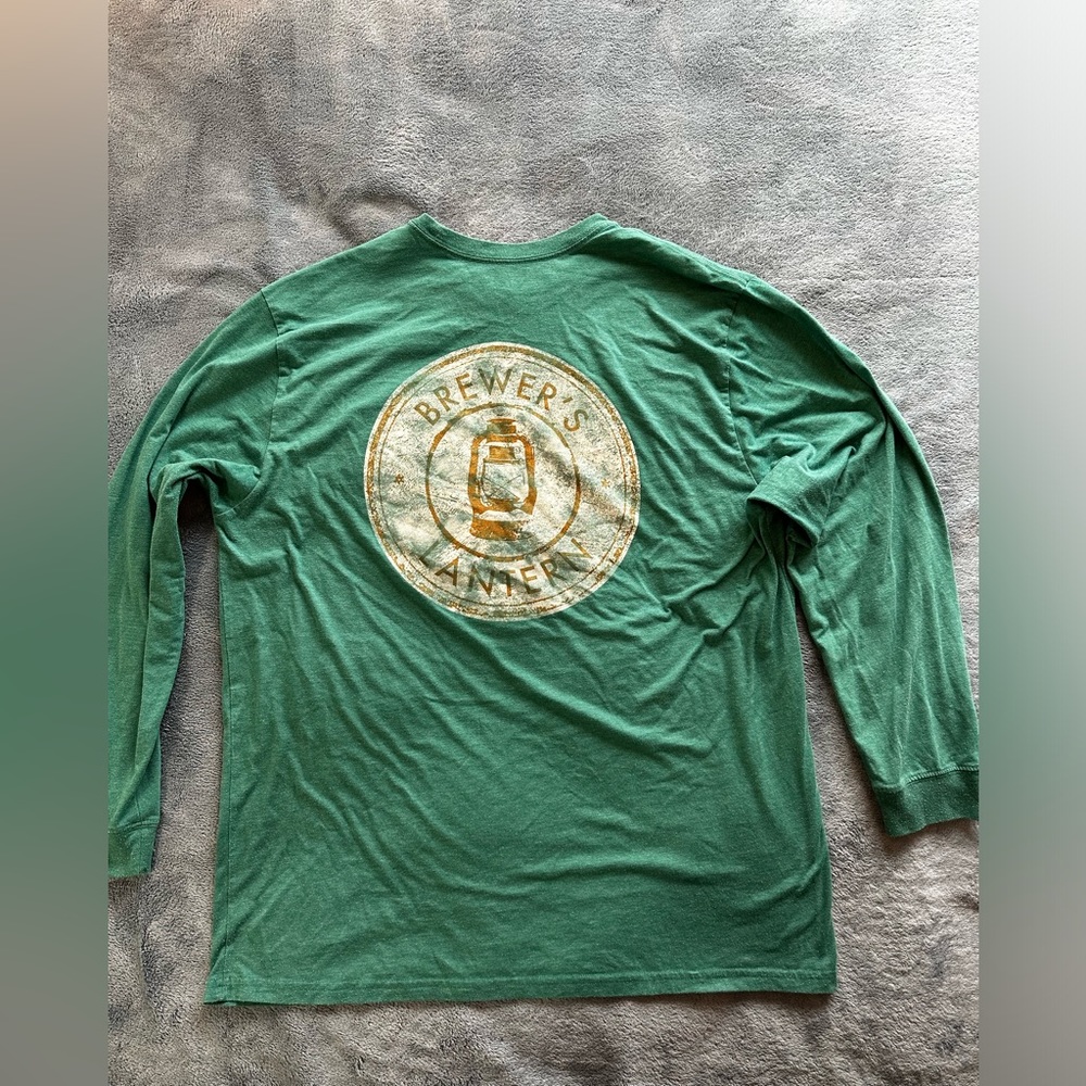 Brewer’s Lantern XL long sleeve pocket tee with lantern graphic on pocket & back